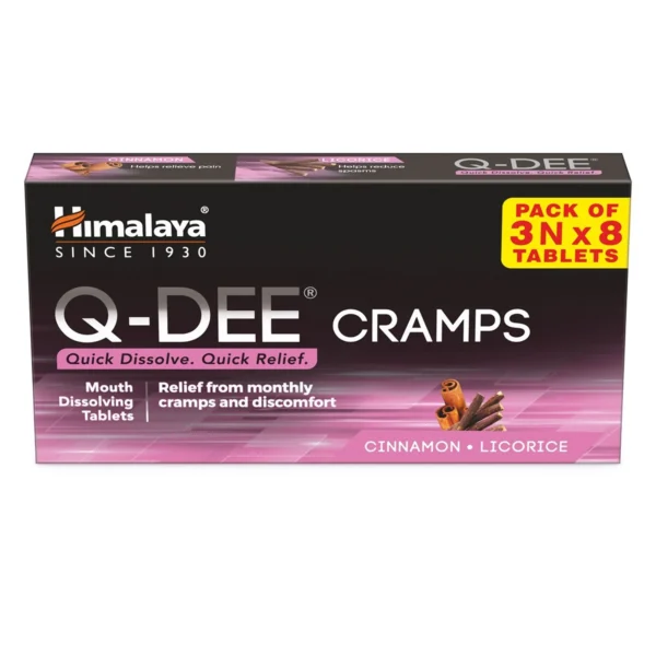 Himalaya Q-Dee Cramps Relief from Monthy Cramps and Discomfort Mouth Dissolving Tablet (8 Each)